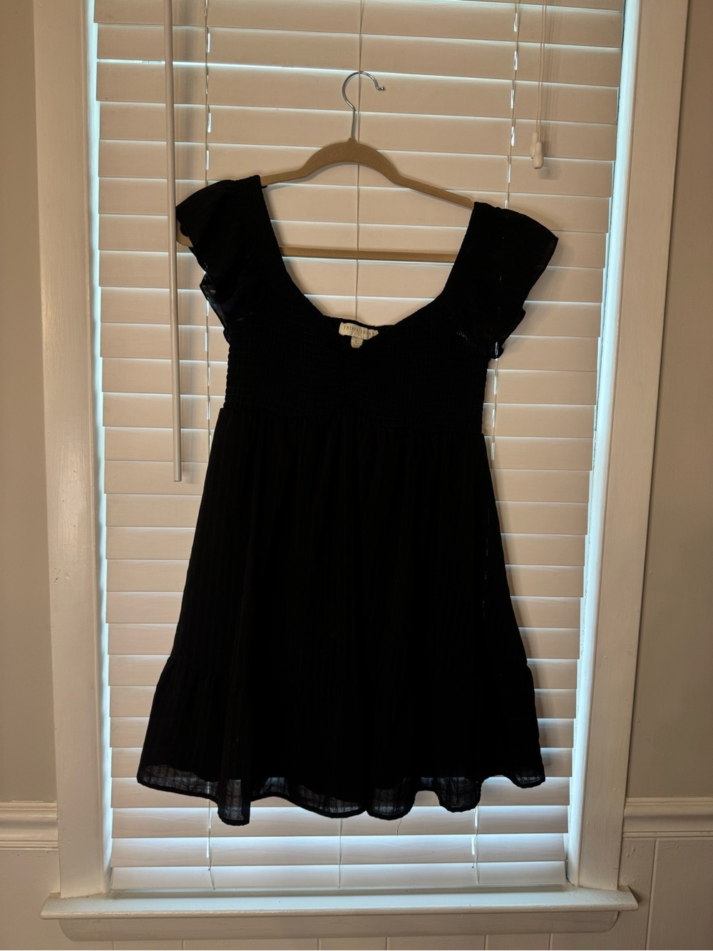 Black Ruffle-Sleeve Dress